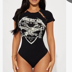 Black Graphic Women's Bodysuit
